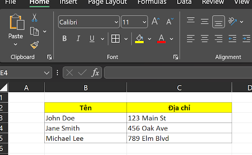 Ví dụ về cách xuống dòng trong Excel cho dân kế toán bằng phím Enter