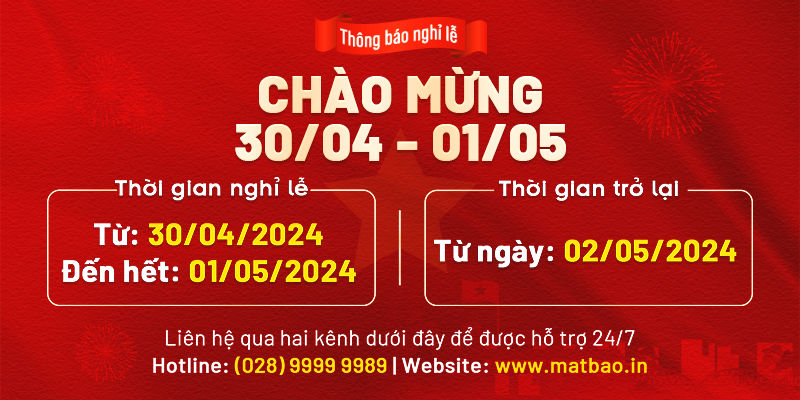 [Thông báo] Lịch Nghỉ Lễ 30/04 - 01/05/2024